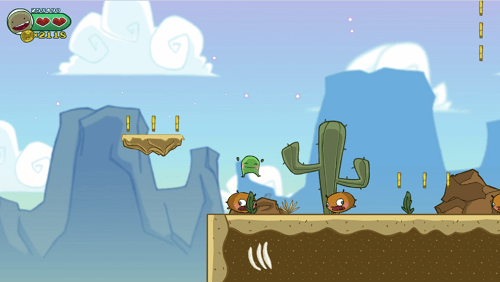 Super Ubie Island Remix screenshot jumping in cactus level